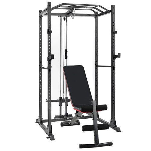 Power Cage, 1200LB Capacity Squat Rack with Cable Crossover Machine Power Rack with LAT Pull Down Attachments for Strength Training, Home, Gym - 1020160-162 Power Cage, 1200LB Capacity Squat Rack with Cable Crossover Machine Power Rack with LAT Pull Down Attachments for Strength Training, Home, Gym - 1020160-162